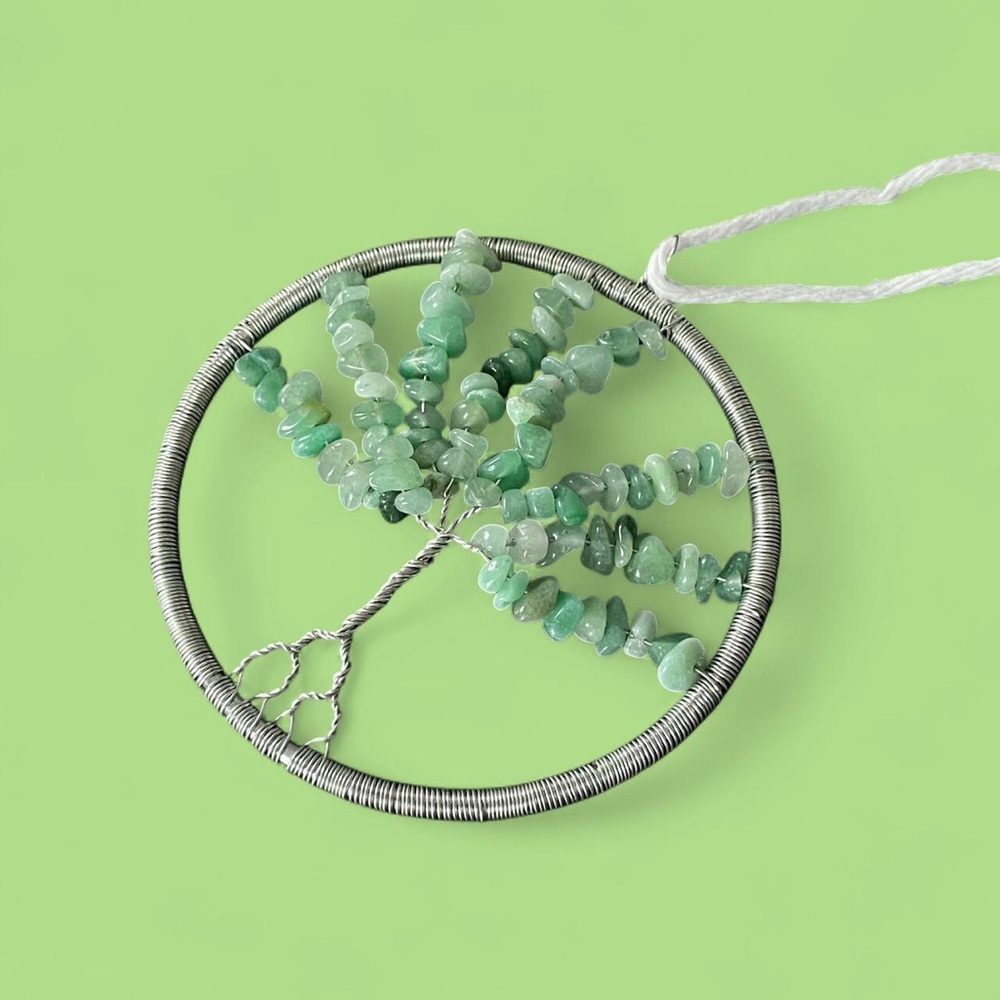 Hand Crafted Green Aventurine Wire Wrapped Tree of Life